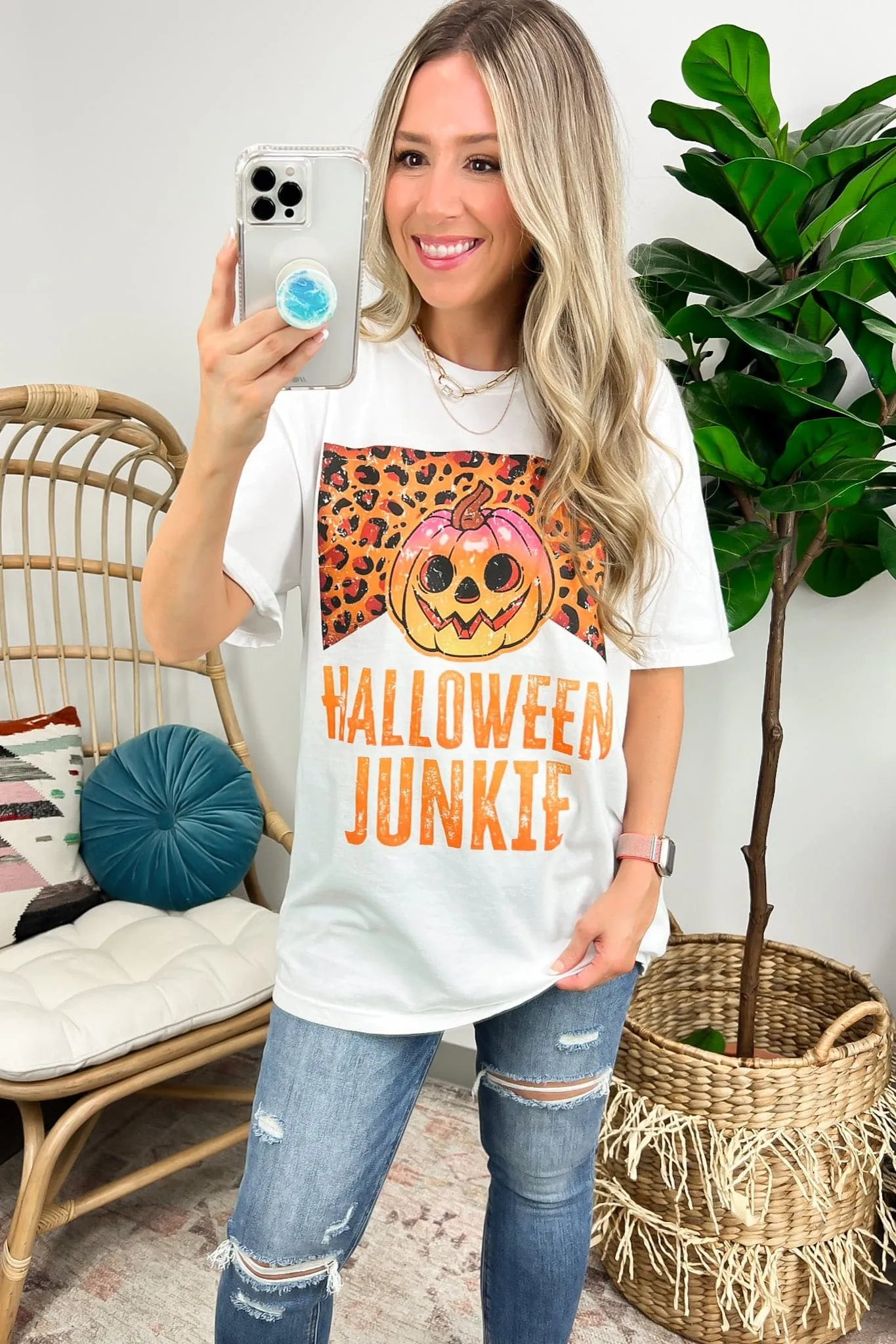 Halloween Junkie Oversized Graphic Tee - FINAL SALE sold by Madison + Mallory