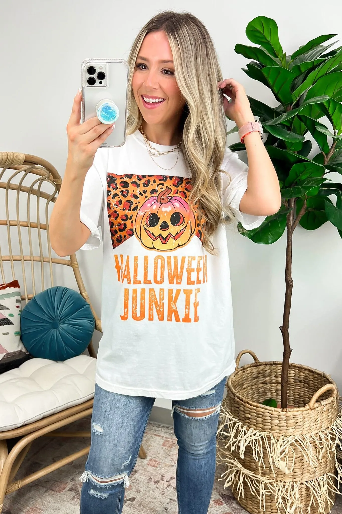 Halloween Junkie Oversized Graphic Tee - FINAL SALE sold by Madison + Mallory product image thumbnail 5