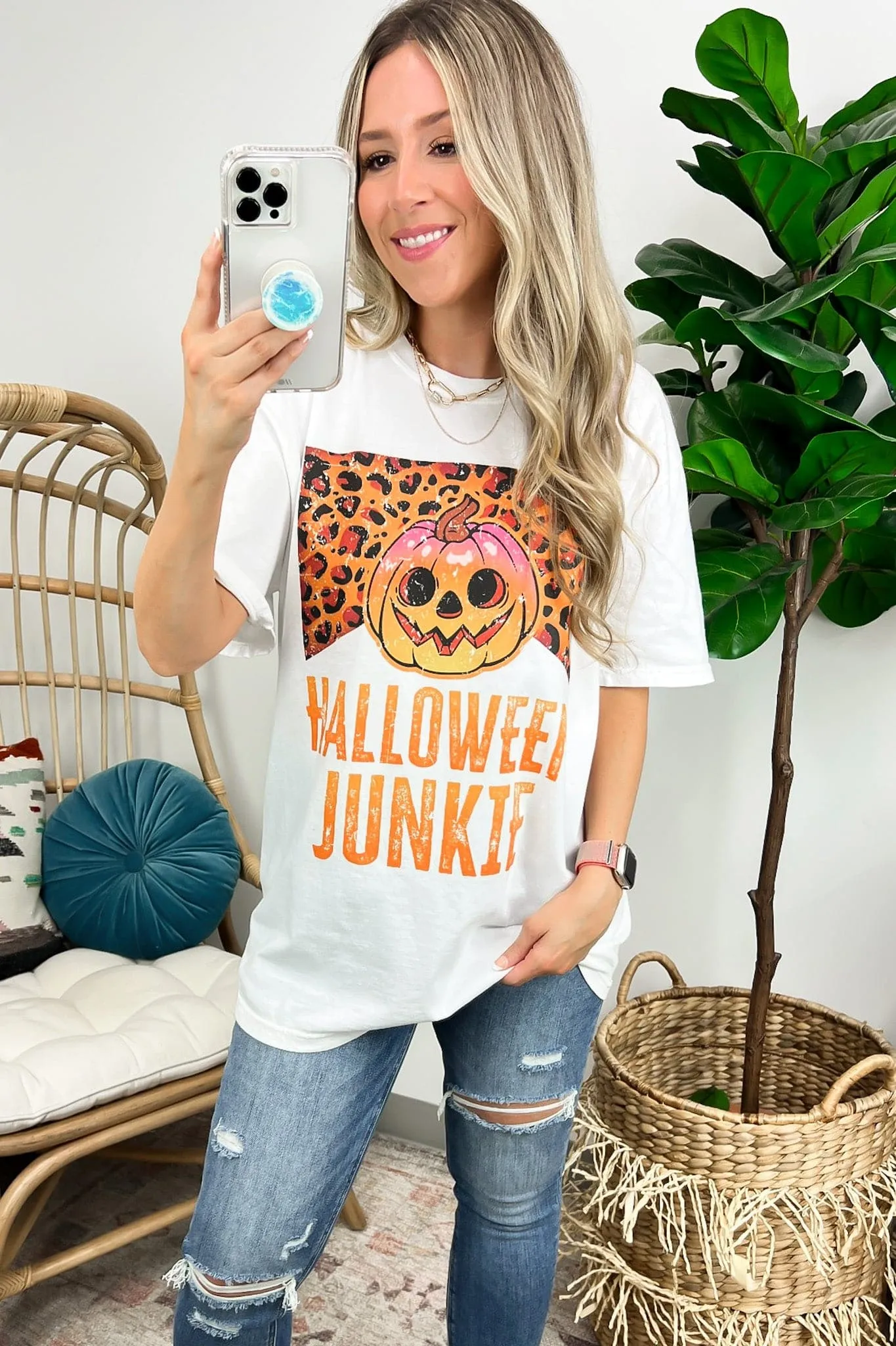 Halloween Junkie Oversized Graphic Tee - FINAL SALE sold by Madison + Mallory product image thumbnail 4