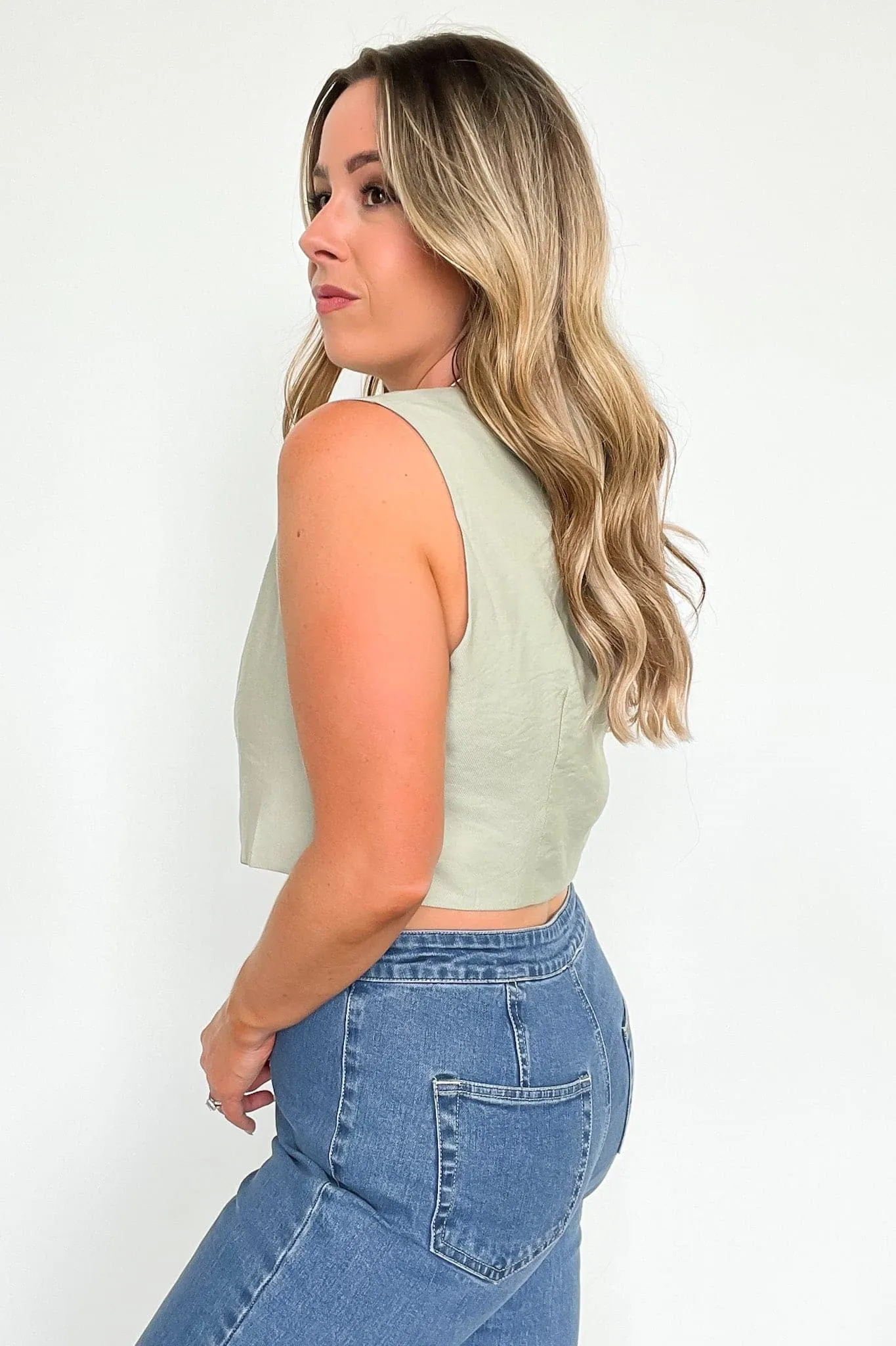 Breaking Rules Button Down Vest Top - FINAL SALE sold by Madison + Mallory product image thumbnail 5