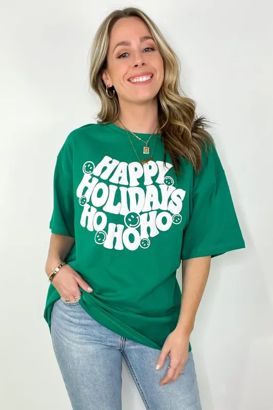 Happy Holidays HO HO HO Graphic Tee sold by Madison + Mallory
