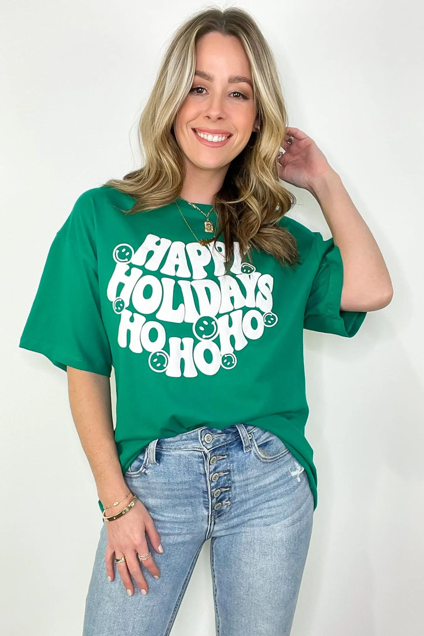 Happy Holidays HO HO HO Graphic Tee - FINAL SALE sold by Madison + Mallory product image thumbnail 2