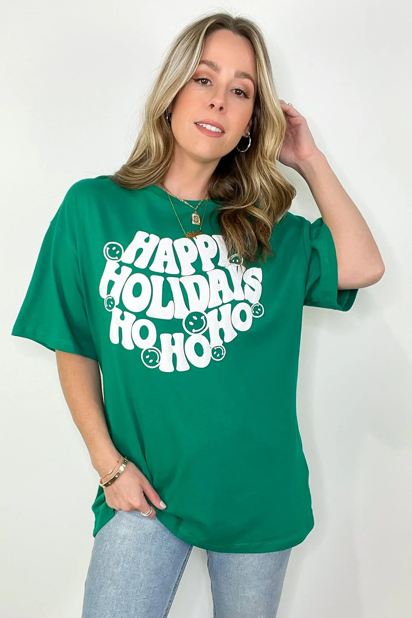 Happy Holidays HO HO HO Graphic Tee - FINAL SALE sold by Madison + Mallory product image thumbnail 4