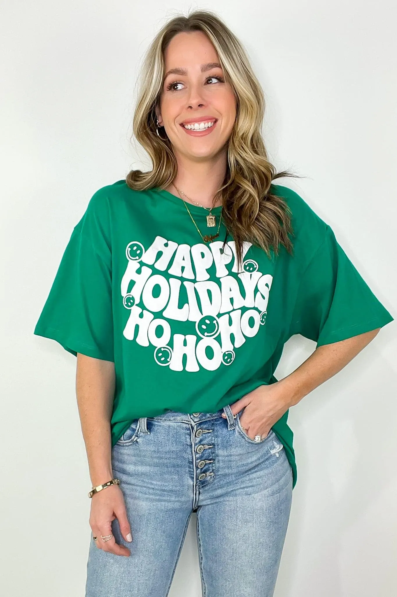 Happy Holidays HO HO HO Graphic Tee - FINAL SALE sold by Madison + Mallory product image thumbnail 5