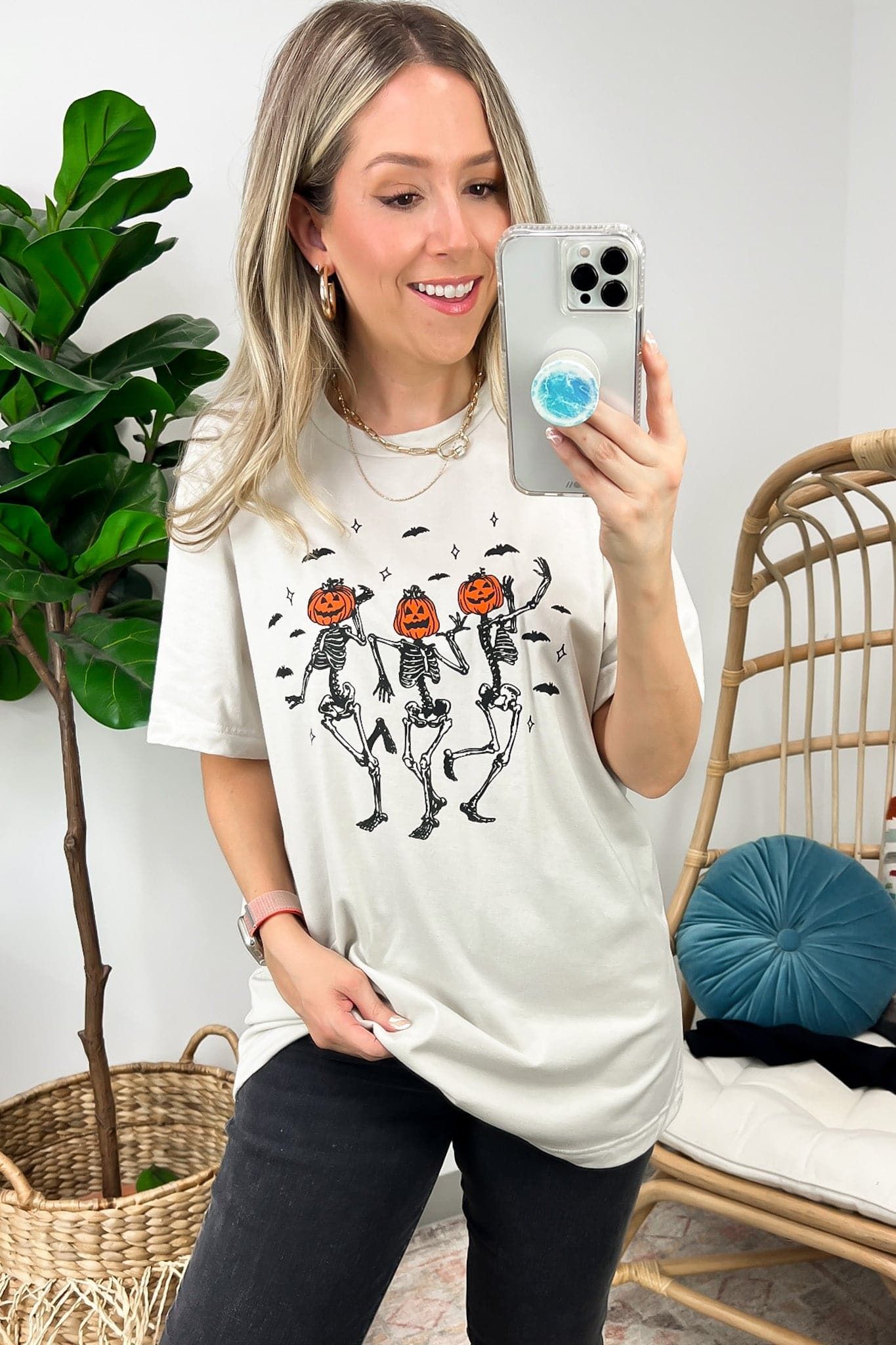 Dancing Skeletons Oversized Graphic Tee - BACK IN STOCK sold by Madison + Mallory product image thumbnail 2