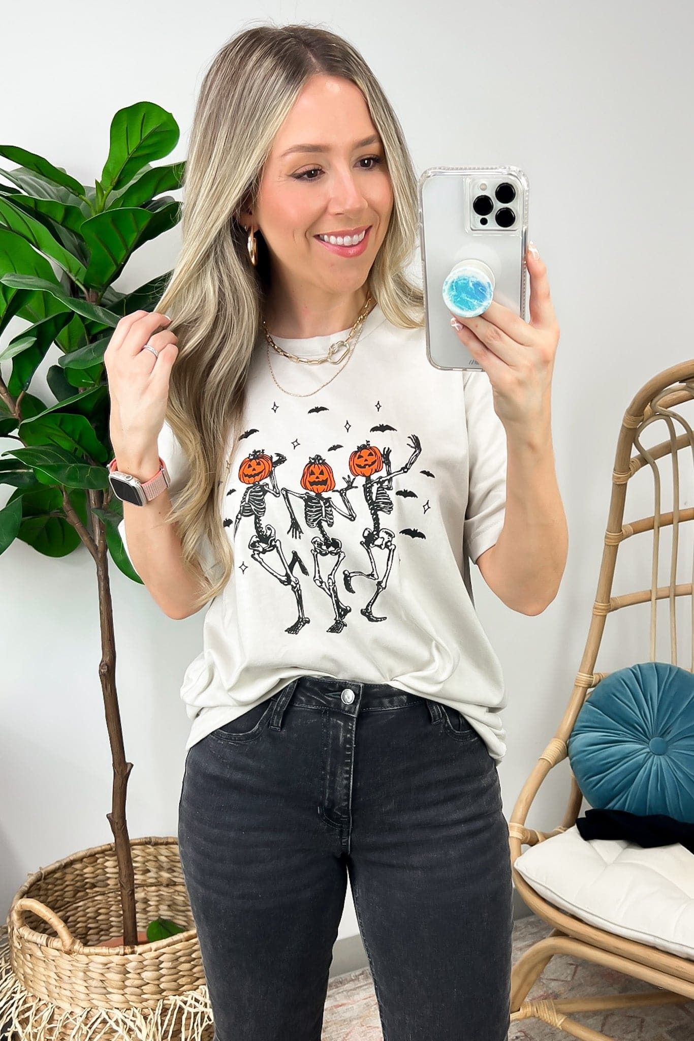 Dancing Skeletons Oversized Graphic Tee - BACK IN STOCK sold by Madison + Mallory