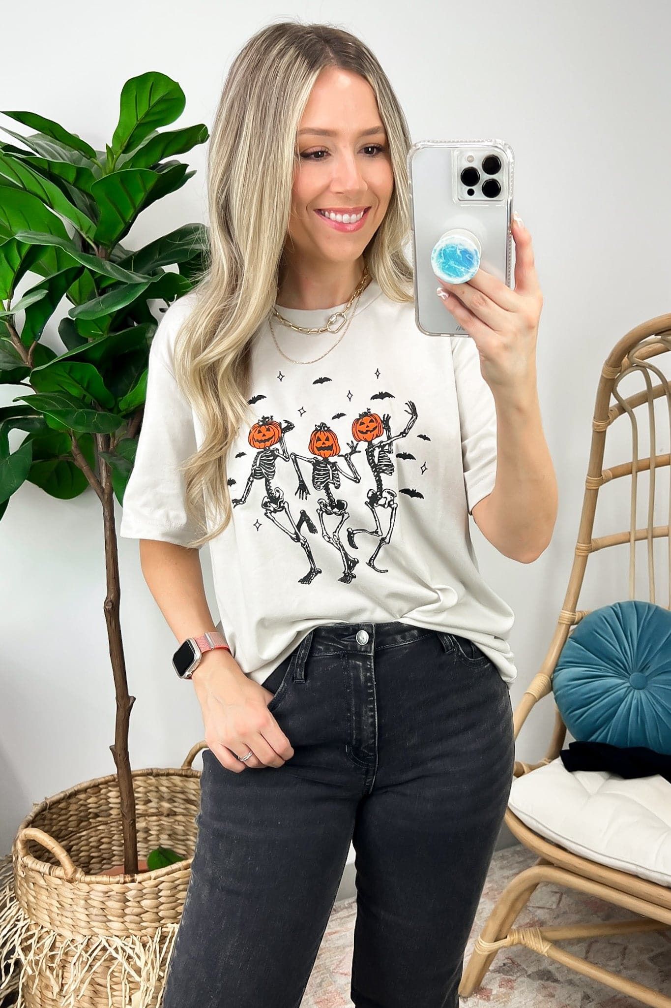 Dancing Skeletons Oversized Graphic Tee - BACK IN STOCK sold by Madison + Mallory product image thumbnail 3