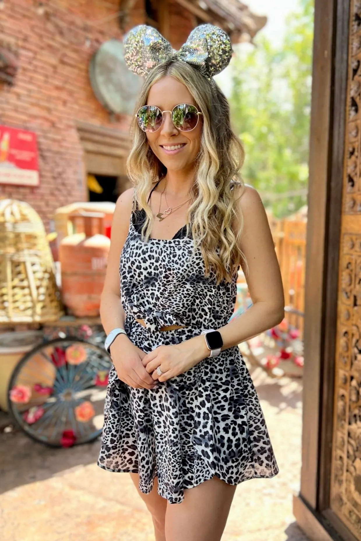 Lyla Leopard Tie Front Romper - FINAL SALE sold by Madison + Mallory product image thumbnail 2