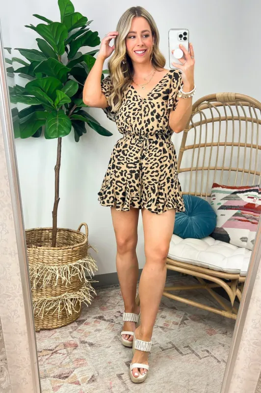 Dede Animal Print Ruffle Romper - FINAL SALE sold by Madison + Mallory