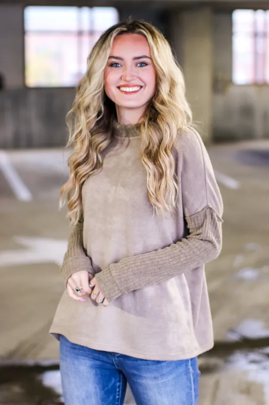 Loving Arms Ribbed Knit Contrast Sweater - FINAL SALE sold by Madison + Mallory