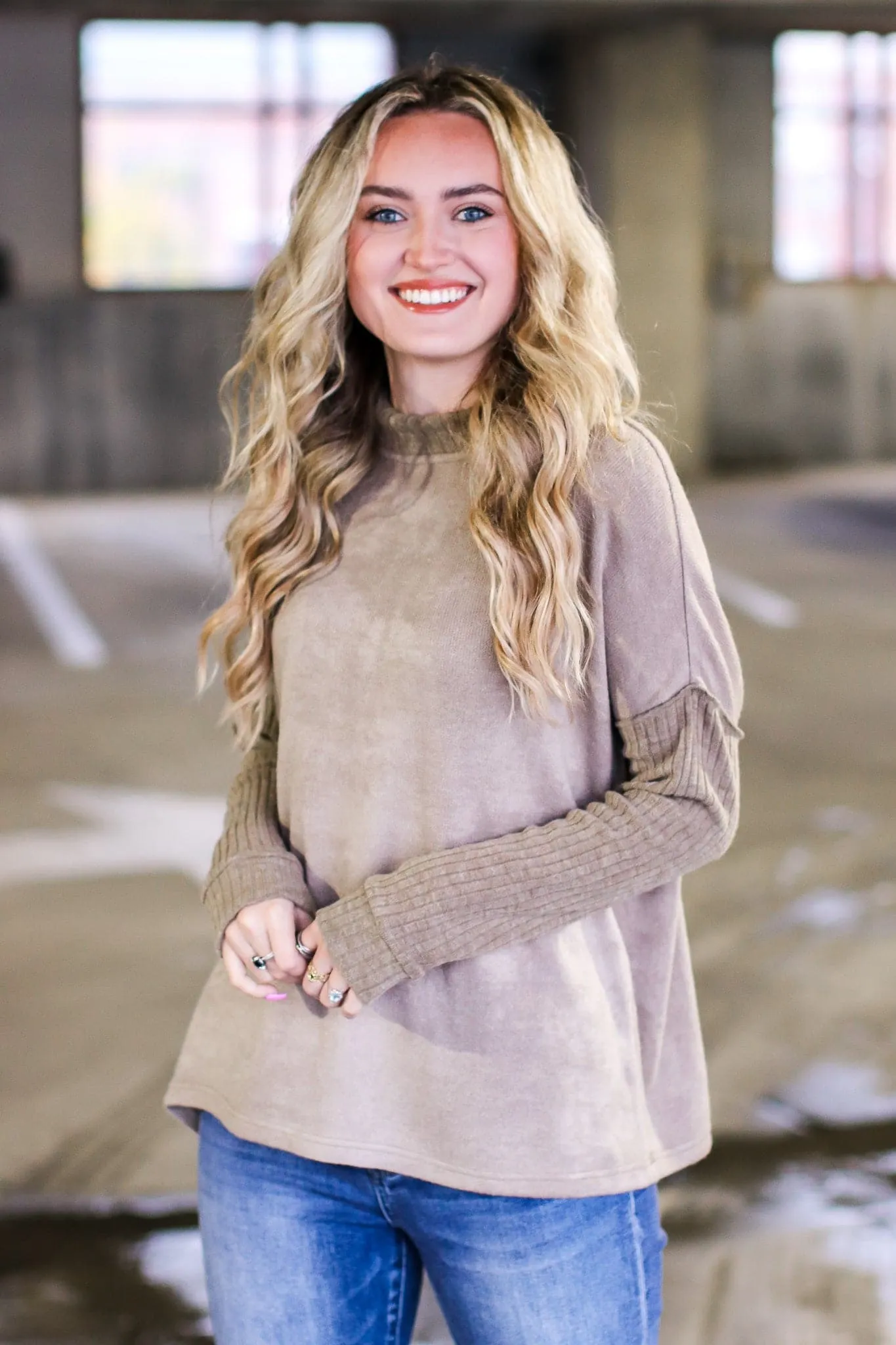 Loving Arms Ribbed Knit Contrast Sweater - FINAL SALE sold by Madison + Mallory