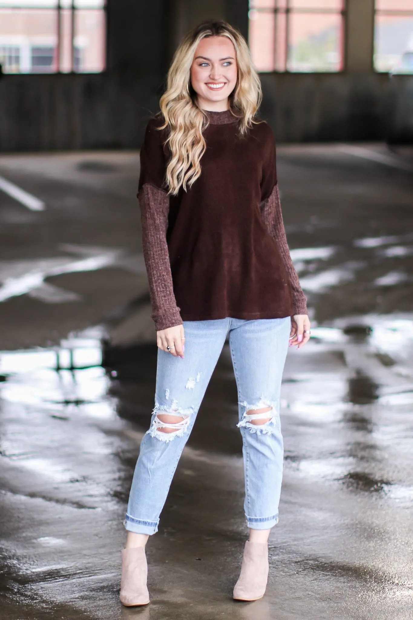 Loving Arms Ribbed Knit Contrast Sweater - FINAL SALE sold by Madison + Mallory product image thumbnail 3