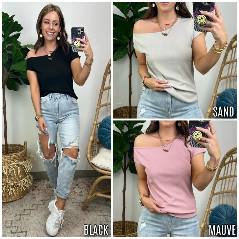 Macher Short Sleeve Rib Knit Top sold by Madison + Mallory