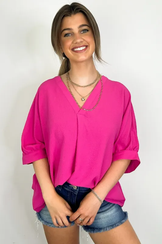 Lucie V-Neck Flowy Blouse Top - FINAL SALE sold by Madison + Mallory