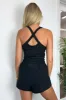 Play Harder Smocked Waist Active Romper sold by Madison + Mallory