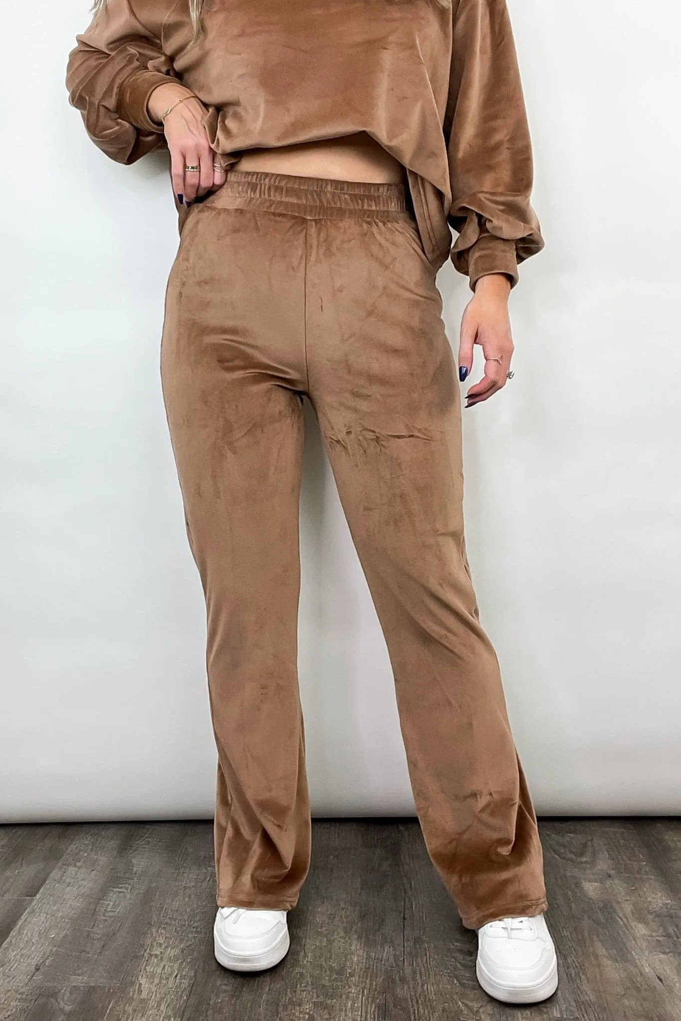 Toasty Feeling Velour High Waisted Pants - FINAL SALE sold by Madison + Mallory product image thumbnail 4