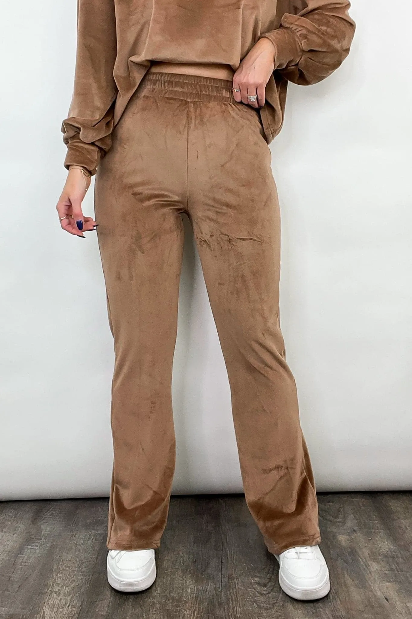 Toasty Feeling Velour High Waisted Pants - FINAL SALE sold by Madison + Mallory product image thumbnail 3
