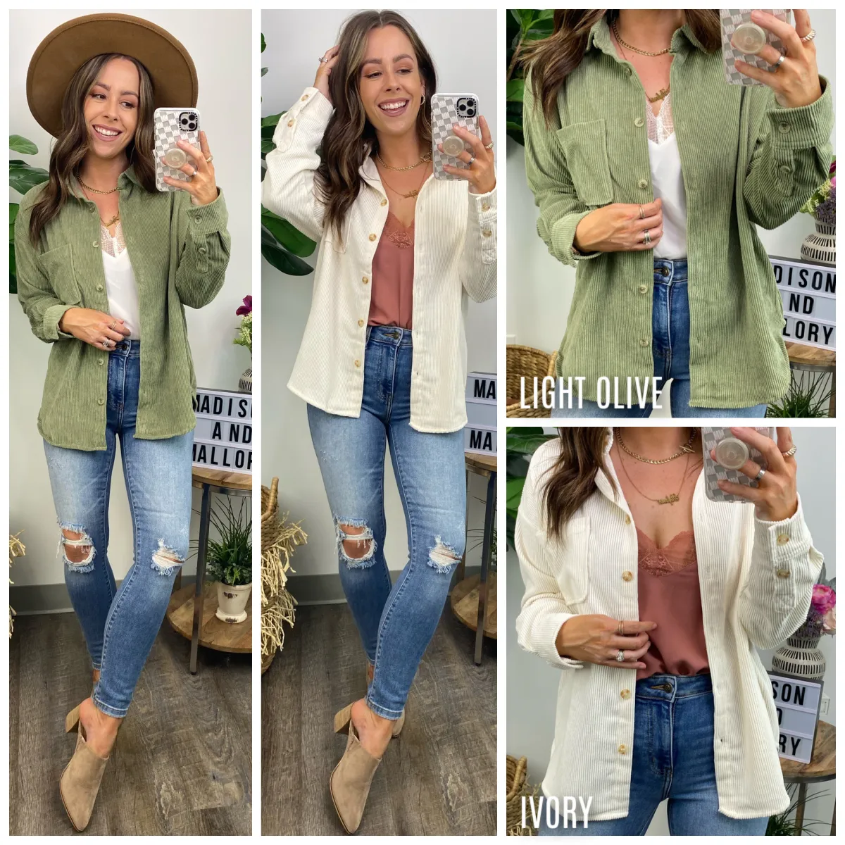 Rory Corduroy Button Down Shacket - FINAL SALE sold by Madison + Mallory product image thumbnail 2