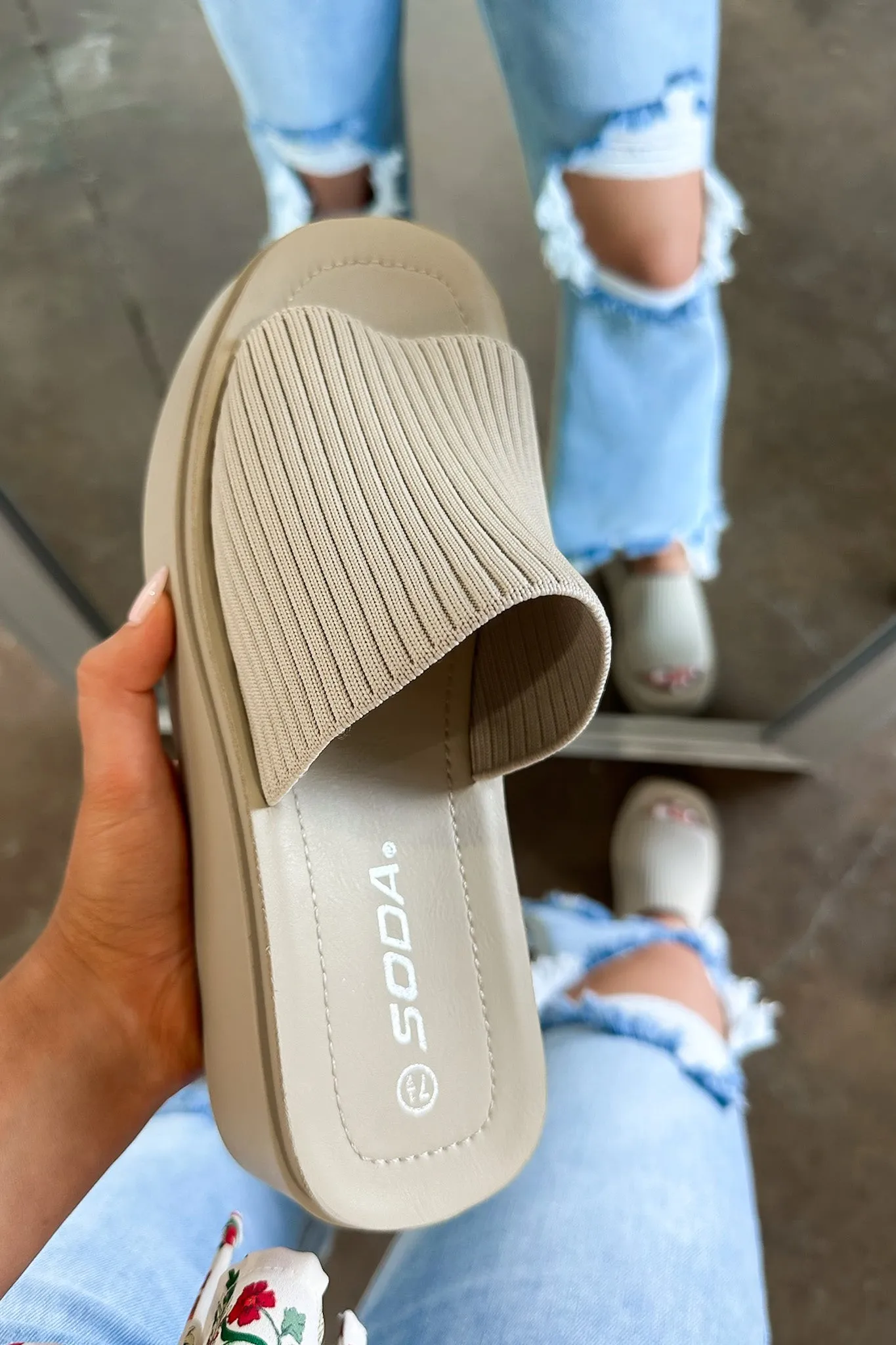 Posh Preference Stretch Strap Platform Sandals - FINAL SALE sold by Madison + Mallory product image thumbnail 5