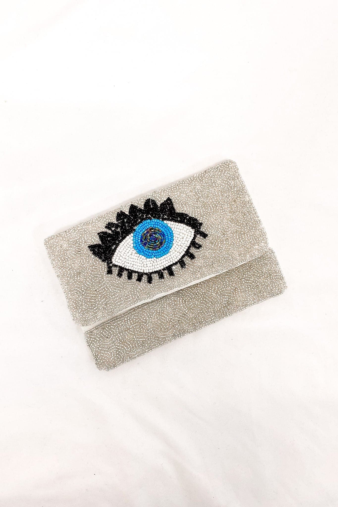 Steal a Glance Blue Evil Eye Beaded Clutch Bag - FINAL SALE sold by Madison + Mallory