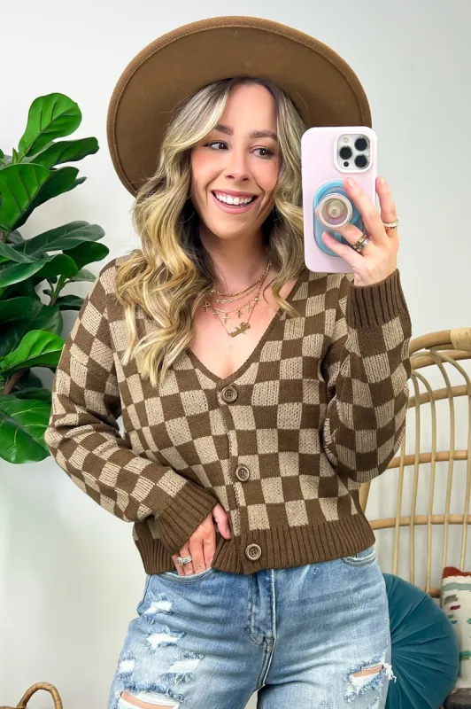 Addison Checkered Crop Cardigan - FINAL SALE sold by Madison + Mallory