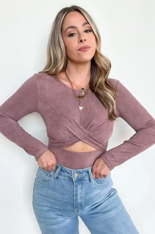 After Work Social Ribbed Twist Front Bodysuit - BACK IN STOCK sold by Madison + Mallory