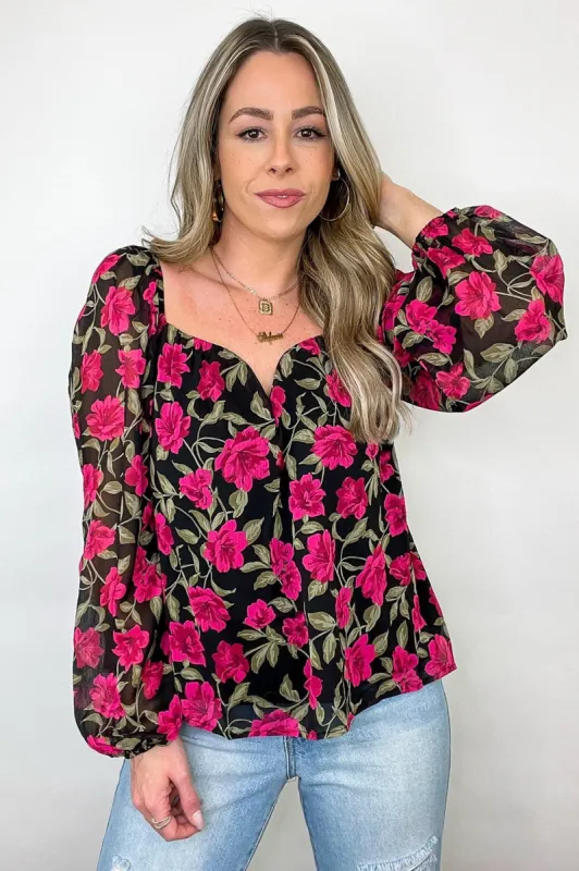 Enticing Energy Floral Sweetheart Top - FINAL SALE sold by Madison + Mallory