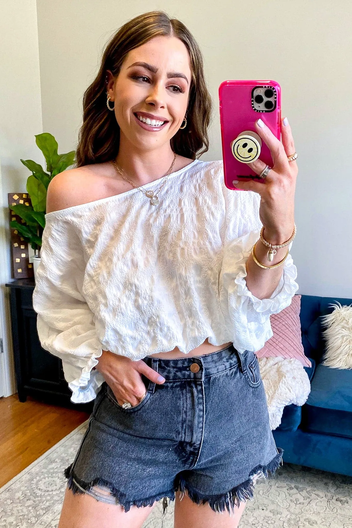 Burning Question Textured Cropped Top - FINAL SALE sold by Madison + Mallory