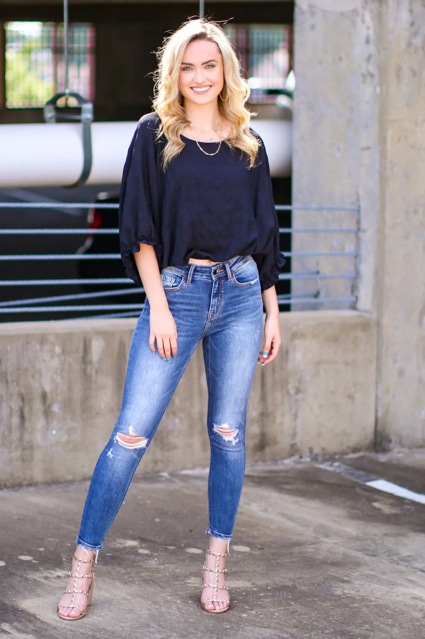 Burning Question Textured Cropped Top - FINAL SALE sold by Madison + Mallory product image thumbnail 4