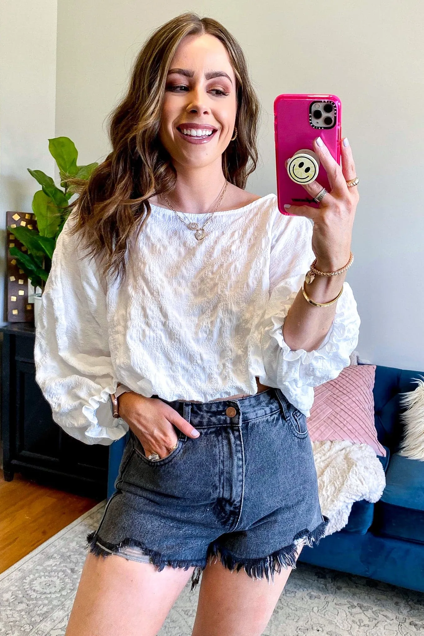 Burning Question Textured Cropped Top - FINAL SALE sold by Madison + Mallory product image thumbnail 3