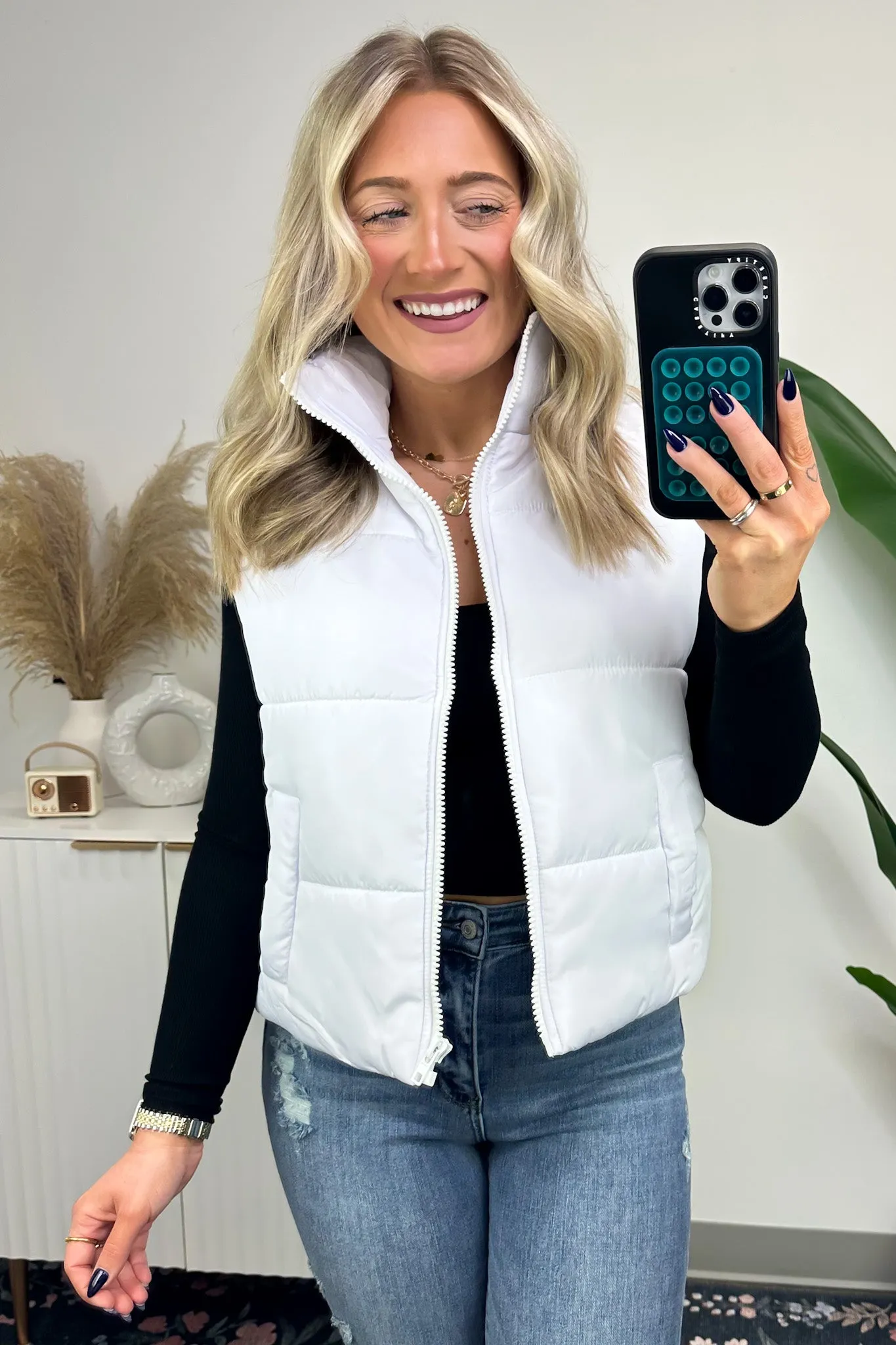 Cabin Cozy Zip Front Puffer Vest - FINAL SALE sold by Madison + Mallory product image thumbnail 4