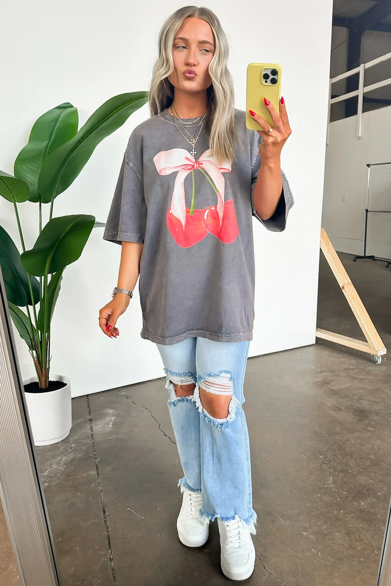 Tied with a Bow Cherries Vintage Graphic Tee - BACK IN STOCK sold by Madison + Mallory product image thumbnail 2