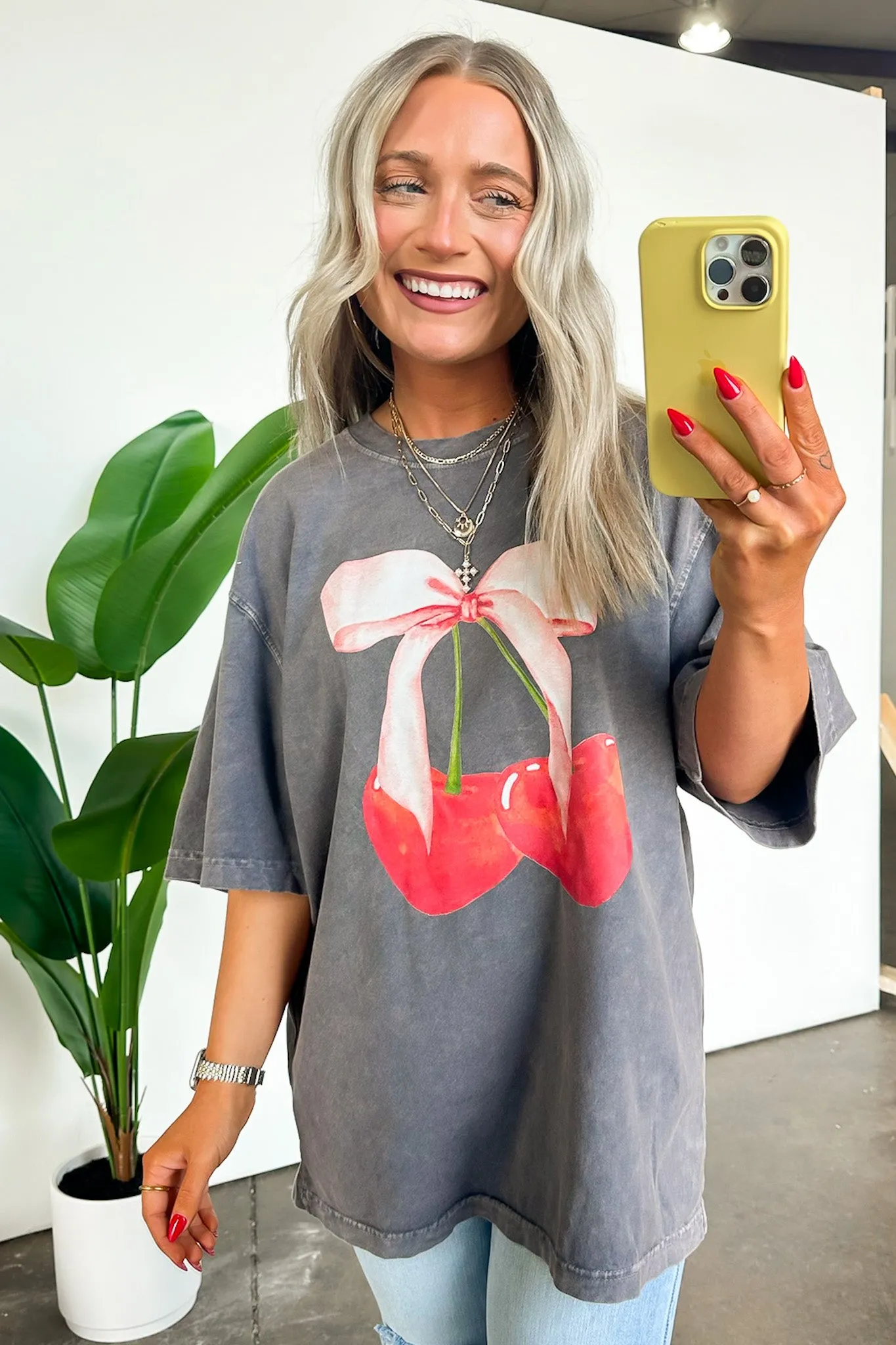Tied with a Bow Cherries Vintage Graphic Tee - BACK IN STOCK sold by Madison + Mallory product image thumbnail 3