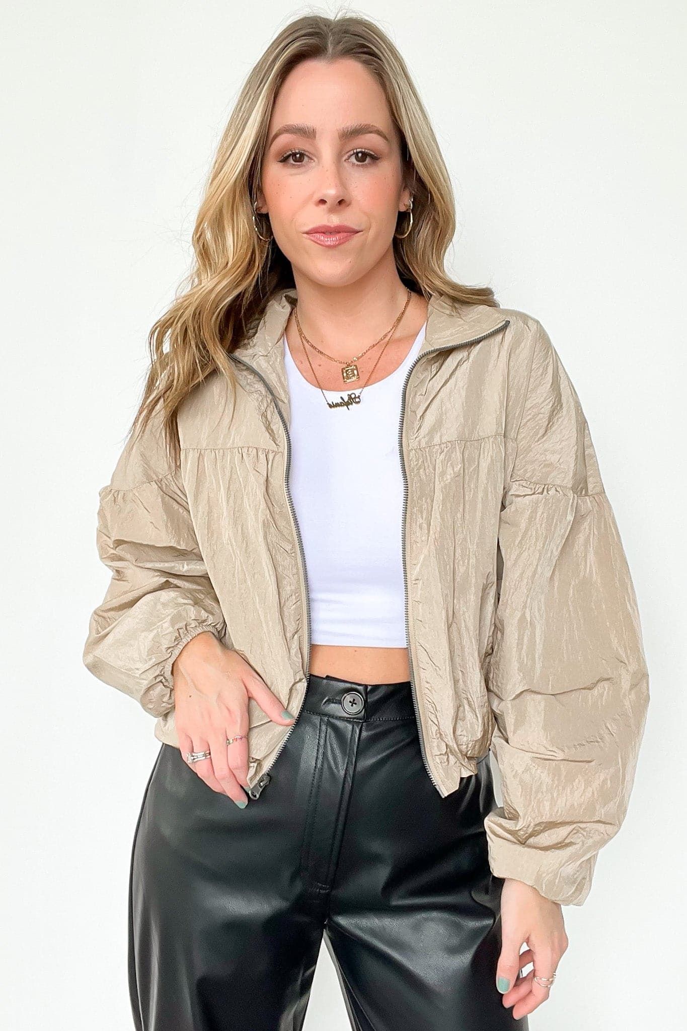 Authentic Power Nylon Balloon Sleeve Zip Jacket - FINAL SALE sold by Madison + Mallory product image thumbnail 2