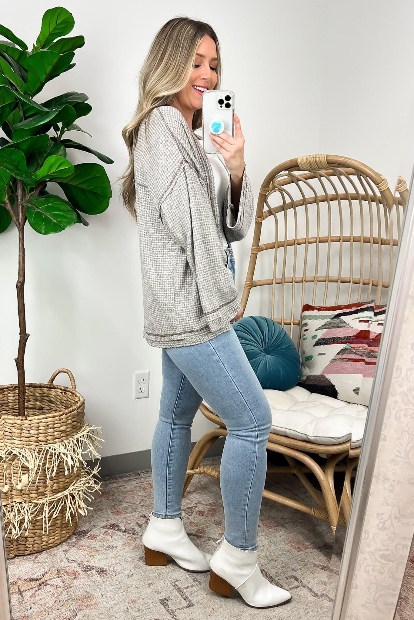 Edan Brushed Waffle Knit Cardigan sold by Madison + Mallory product image thumbnail 5