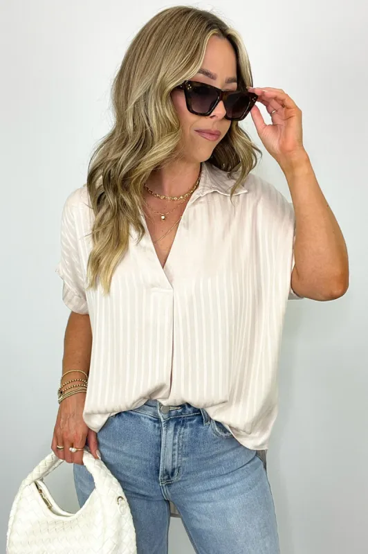 Shiloe Striped V-Neck Top - BACK IN STOCK sold by Madison + Mallory