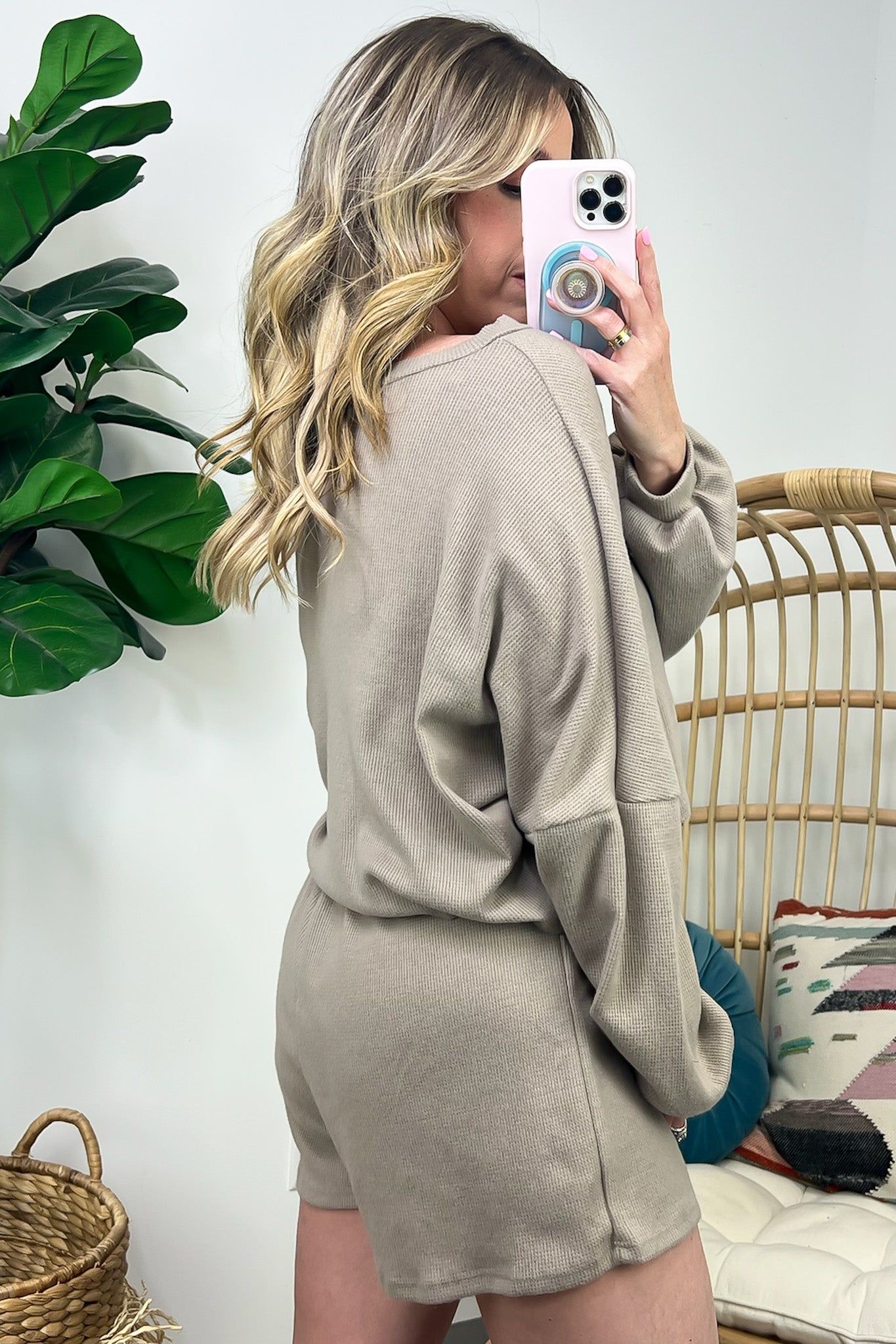 Shayn Waffle Knit Crop Top and Shorts Set - FINAL SALE sold by Madison + Mallory product image thumbnail 4