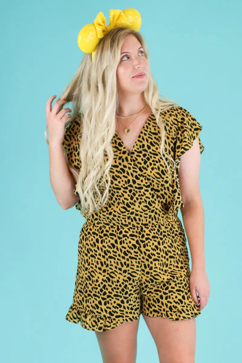 Defiance Animal Print Ruffle Romper | CURVE - FINAL SALE sold by Madison + Mallory product image thumbnail 2