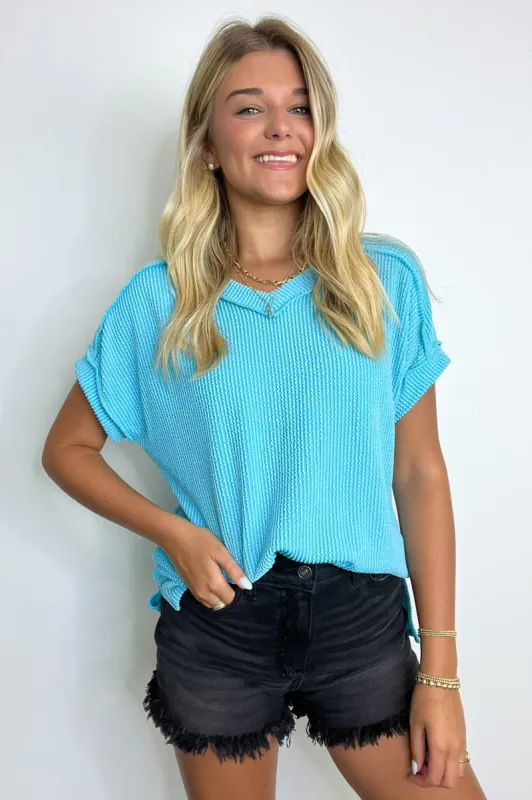 Maribeth Rib Knit Short Sleeve Top - FINAL SALE sold by Madison + Mallory