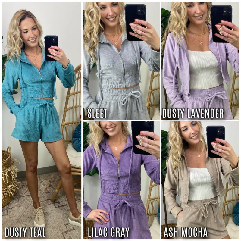 Leisure Life Terry Cropped Hoodie - FINAL SALE sold by Madison + Mallory