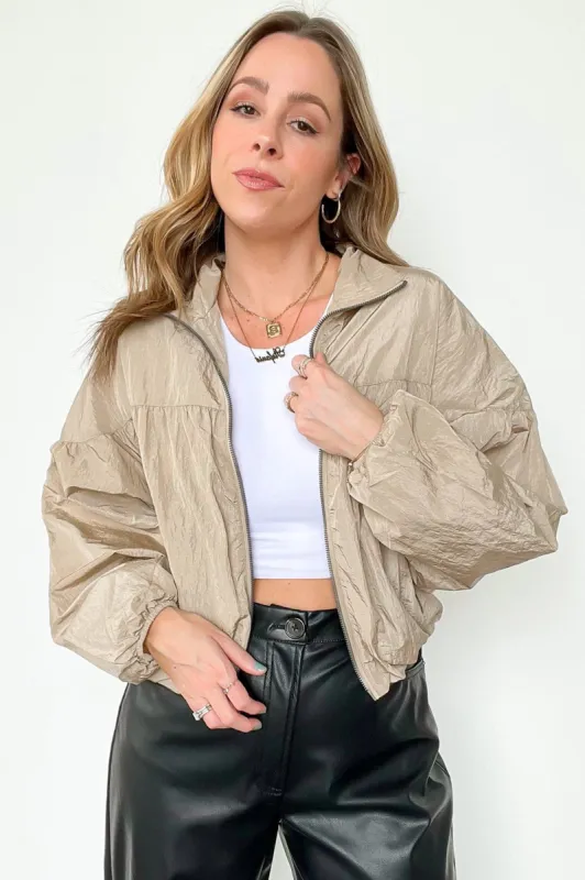 Authentic Power Nylon Balloon Sleeve Zip Jacket - FINAL SALE sold by Madison + Mallory