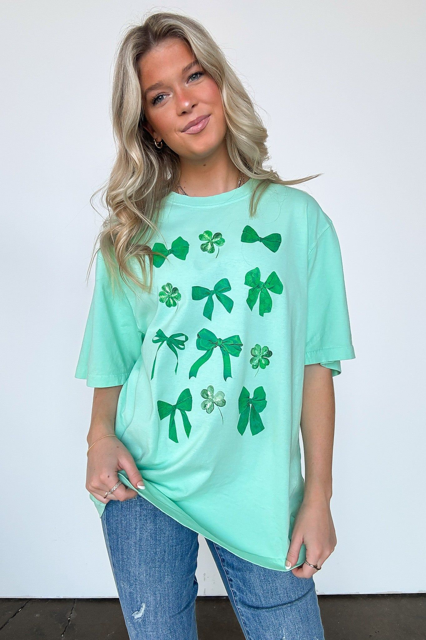 Luck of the Irish Bow Graphic Tee - FINAL SALE sold by Madison + Mallory product image thumbnail 2