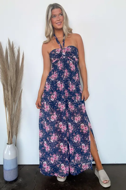 Pretty Demeanor Floral Halter Maxi Dress - FINAL SALE sold by Madison + Mallory