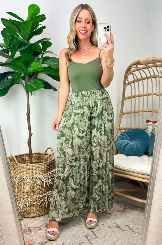 Gentle Charm Paisley Pleated Jumpsuit - FINAL SALE sold by Madison + Mallory