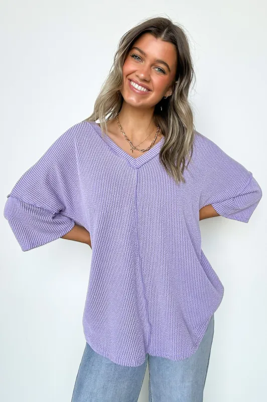 Conner Rib Knit Raw Edge Top - FINAL SALE sold by Madison + Mallory