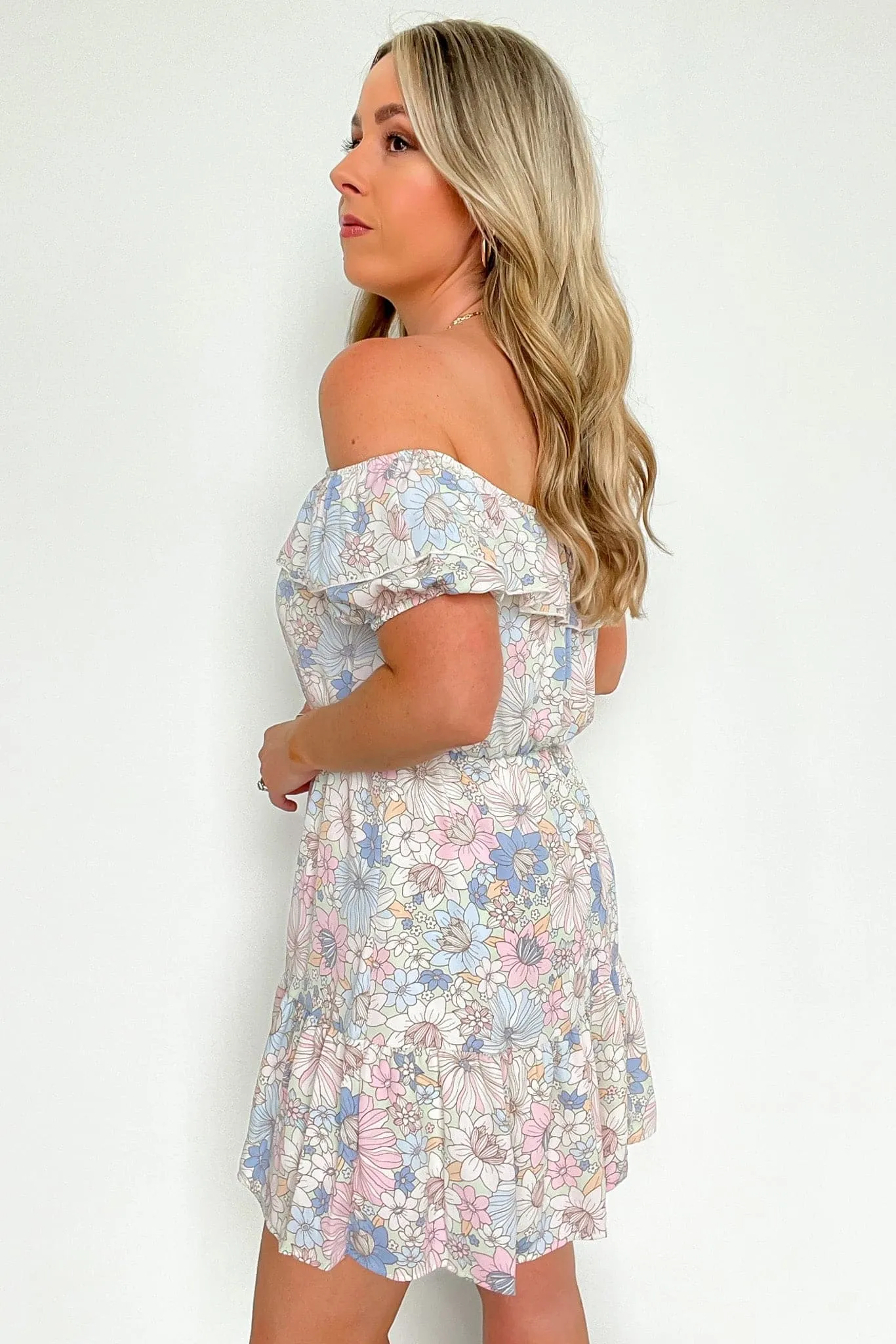 Sweet Grace Off Shoulder Floral Ruffle Dress - FINAL SALE sold by Madison + Mallory product image thumbnail 3