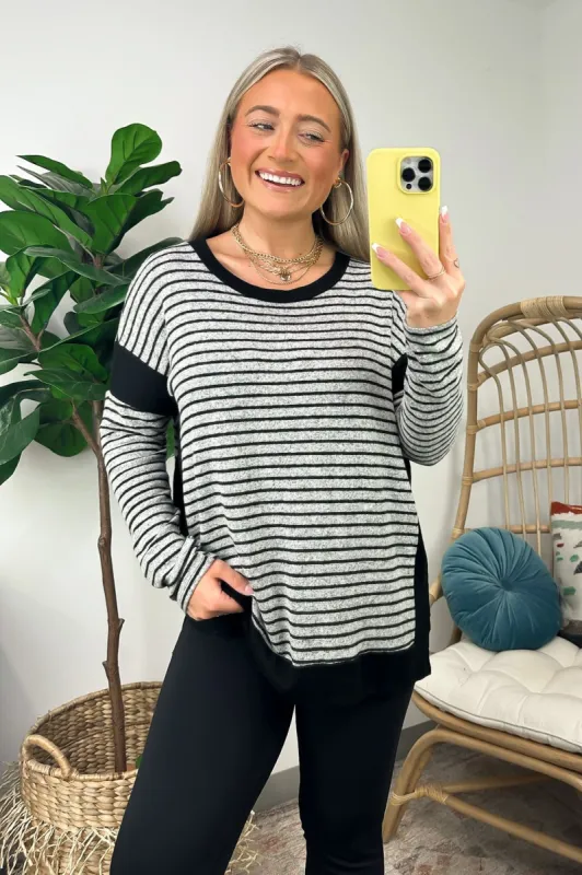 Kiele Striped Long Sleeve Top - FINAL SALE sold by Madison + Mallory