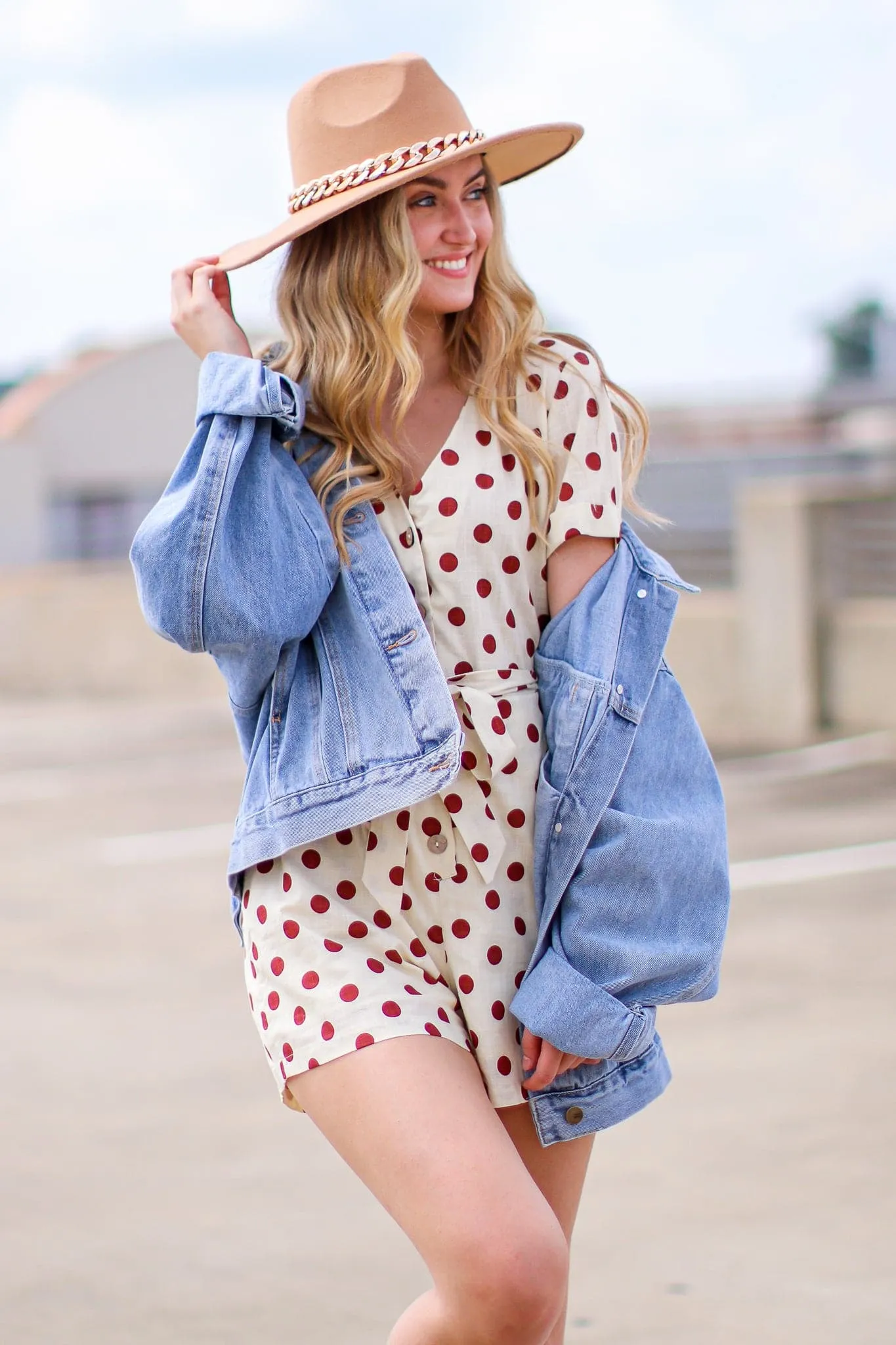 Kyli Polka Dot Tie Waist Romper - FINAL SALE sold by Madison + Mallory product image thumbnail 3