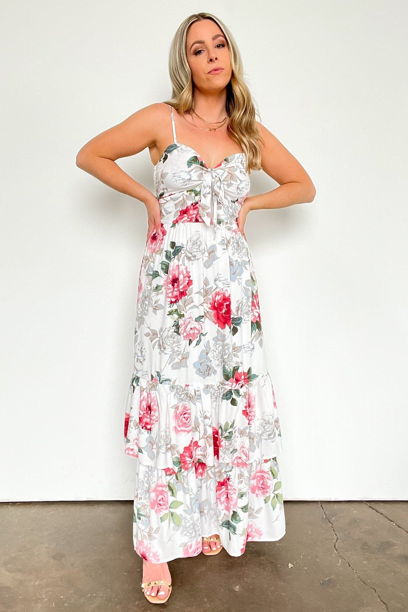 Hollin Floral Print Tiered Maxi Dress - FINAL SALE sold by Madison + Mallory product image thumbnail 4