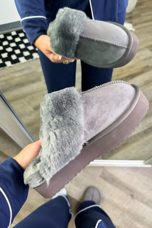 Crazy Cozy Platform Sherpa Slippers - FINAL SALE sold by Madison + Mallory